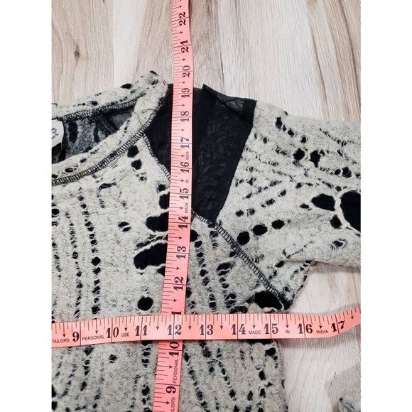 Sea New York NY Destroyed Layered Mesh and Knit Top Size XS - Picture 3 of 9